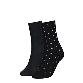 Tommy Hilfiger Γυναικεία Κάλτσα Σετ 2 Ζευγαριών Μαύρο