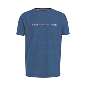 Tommy Hilfiger Crew Neck Logo T-Shirt Cotton Μπλε Ραφ 