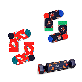 Happy Socks Παιδικές Κάλτσες Διακοπών Σετ Δώρου 2-pack  Σκούρο Μπλε- Κόκκινο